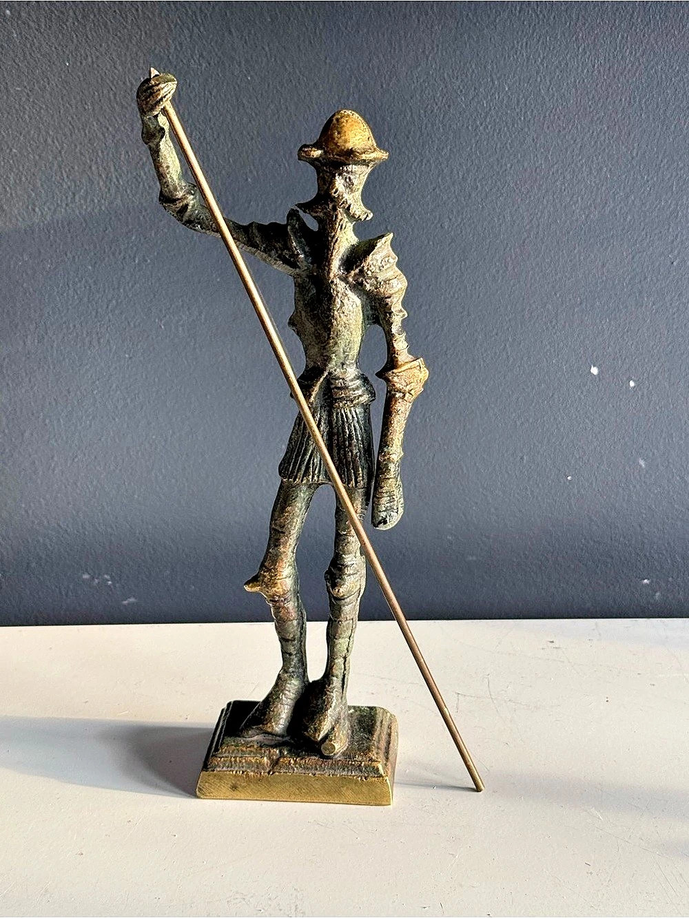 Don Quixote Figurine Bronze & Gold Sculpture